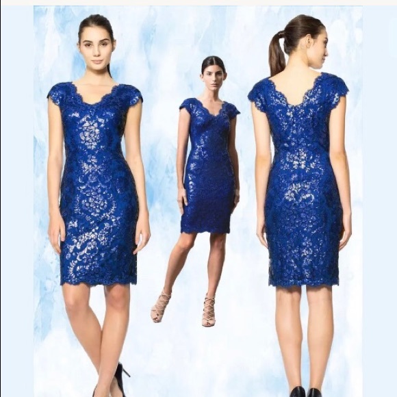 bright blue sequin dress